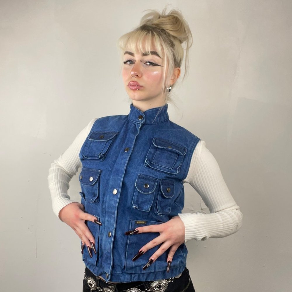 S - Vintage Y2K Style Denim with Pockets